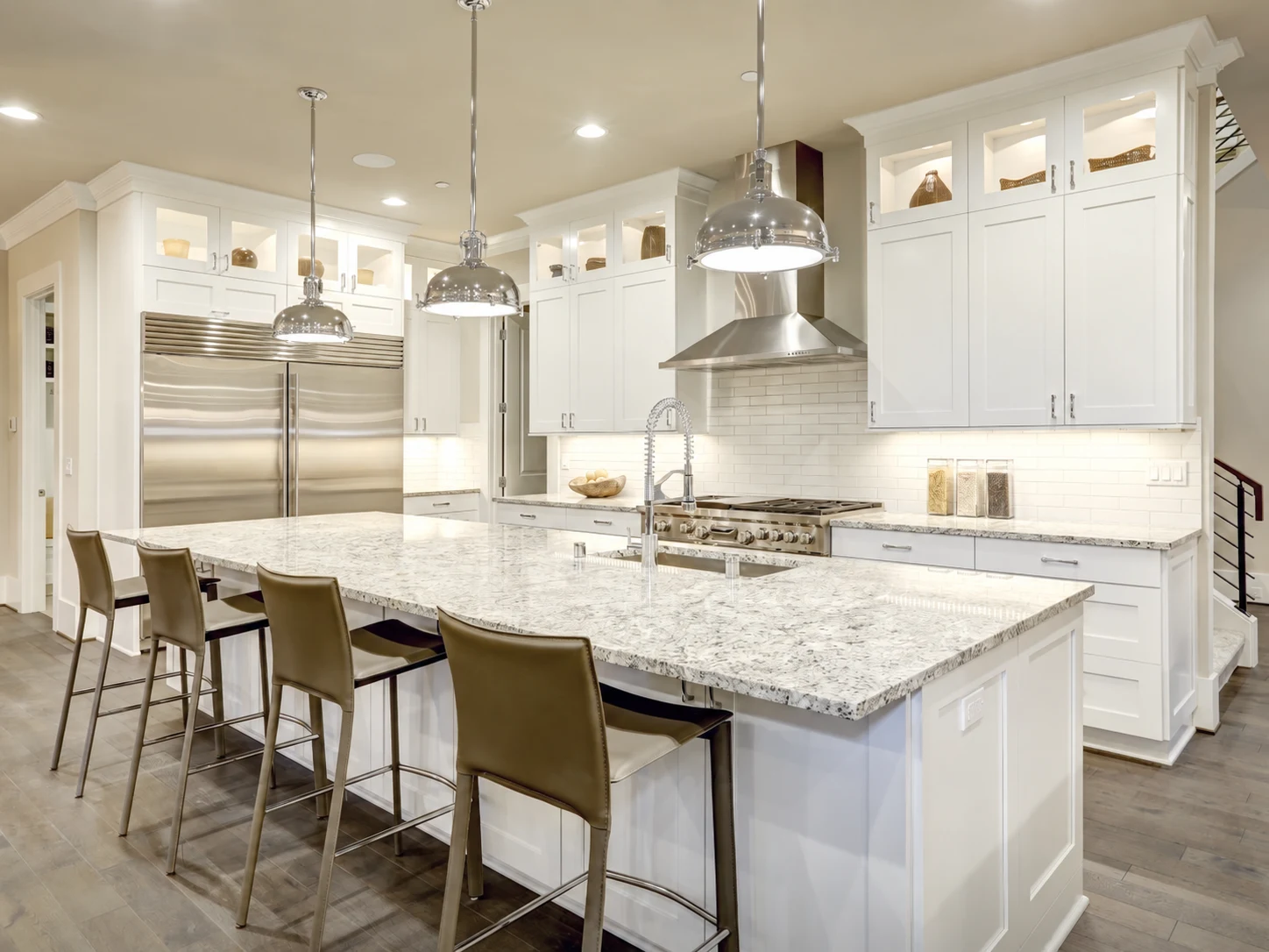 Clean residential kitchen with bright natural light